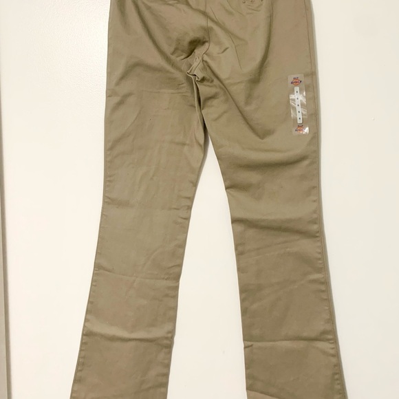 Dickies Girl Juniors' Dealer No Pocket Straight Leg Pants, Khaki - Picture 4 of 8